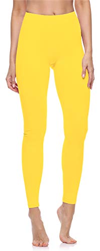 Merry Style Damen Lange Leggings aus Baumwolle MS10-198 (Gelb, 3XL) von Merry Style