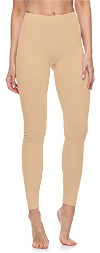 Merry Style Damen Lange Leggings aus Baumwolle MS10-198 (Nude,L) von Merry Style