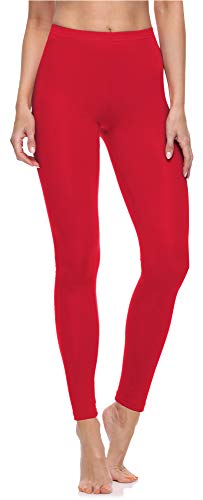 Merry Style Damen Lange Leggings aus Baumwolle MS10-198 (Rot, 3XL) von Merry Style