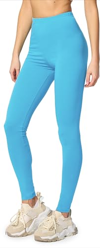 Merry Style Damen Lange Leggings aus Baumwolle MS10-198 (Türkis, XXL) von Merry Style