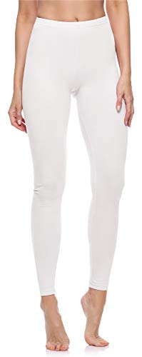 Merry Style Damen Lange Leggings aus Baumwolle MS10-198 (Weiß, 3XL) von Merry Style