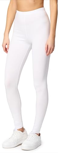 Merry Style Damen Lange Leggings aus Baumwolle MS10-198 (Weiß, XXL) von Merry Style