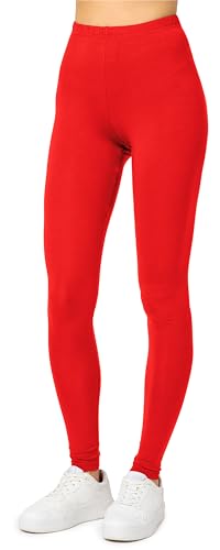 Merry Style Damen Lange Leggings aus Viskose MS10-143 (Rot, M) von Merry Style