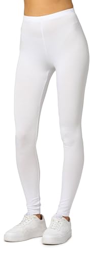 Merry Style Damen Lange Leggings aus Viskose MS10-143 (Weiß, XXL) von Merry Style