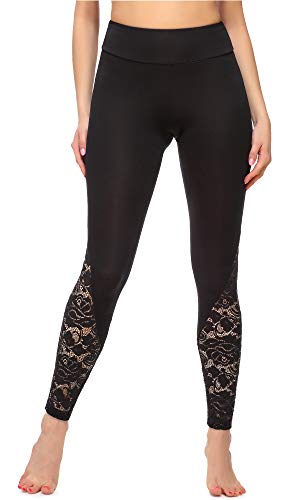 Merry Style Damen Lange Leggings aus Viskose MS10-305 (Schwarz, XS) von Merry Style