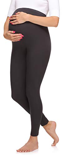 Merry Style Damen Lange Umstandsleggings aus Viskose MS10-297 (Graphite, M) von Merry Style
