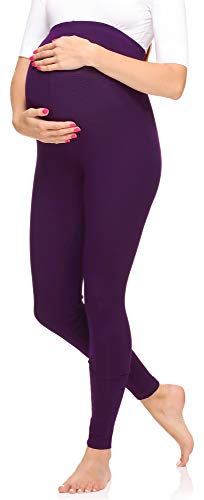 Merry Style Damen Lange Umstandsleggings aus Viskose MS10-297 (Pflaume, XL) von Merry Style