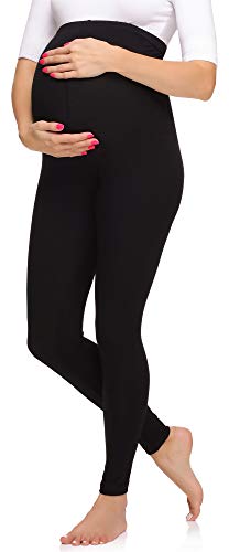 Merry Style Damen Lange Umstandsleggings aus Viskose MS10-297 (Schwarz, XS) von Merry Style