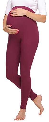 Merry Style Damen Lange Umstandsleggings aus Viskose MS10-297 (Weinrot, 4XL) von Merry Style