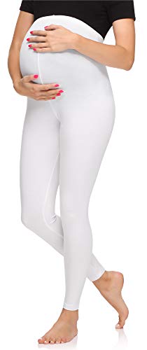 Merry Style Damen Lange Umstandsleggings aus Viskose MS10-297 (Weiß, 4XL) von Merry Style