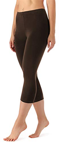 Merry Style Damen Leggings 3/4 Capri Leggings aus Viskose MS10-144 (Braun, 4XL) von Merry Style