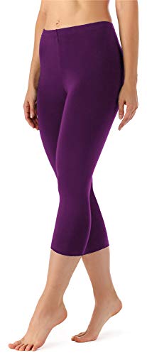 Merry Style Damen Leggings 3/4 Capri Leggings aus Viskose MS10-144 (Pflaume, 4XL) von Merry Style