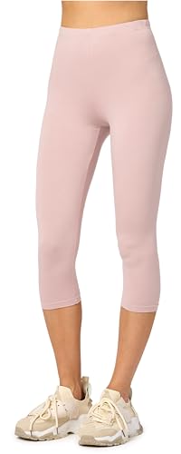 Merry Style Damen Leggings 3/4 Capri Leggings aus Viskose MS10-144 (Puderrosa, XL) von Merry Style