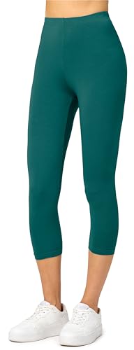 Merry Style Damen Leggings 3/4 Capri Leggings aus Viskose MS10-144 (Smaragdgrün, L) von Merry Style