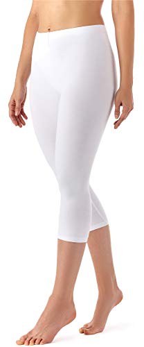 Merry Style Damen Leggings 3/4 Capri Leggings aus Viskose MS10-144 (Weiß, 3XL) von Merry Style