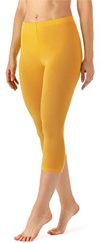 Merry Style Damen Leggings 3/4 Capri Leggings aus Viskose MS10-144 (Gelb, XS) von Merry Style