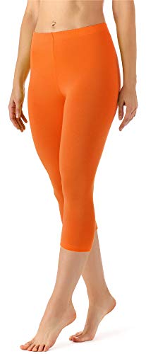Merry Style Damen Leggings 3/4 Capri Leggings aus Viskose MS10-144 (Orange, M) von Merry Style