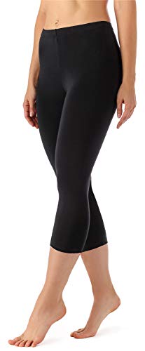 Merry Style Damen Leggings 3/4 Capri Leggings aus Viskose MS10-144 (Schwarz, S) von Merry Style