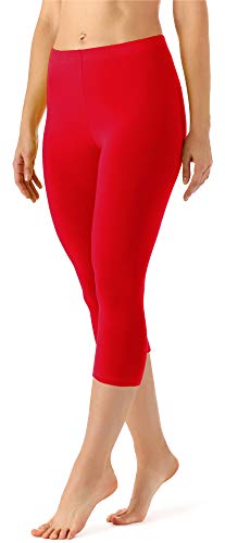 Merry Style Damen Leggings 3/4 Capri Leggings aus Viskose MS10-144 (Rot, L) von Merry Style