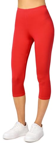 Merry Style Damen Leggings 3/4 Capri Leggings aus Viskose MS10-144 (Rot, XL) von Merry Style