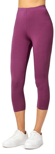 Merry Style Damen Leggings 3/4 Capri Leggings aus Viskose MS10-144 (Weinrot, XL) von Merry Style