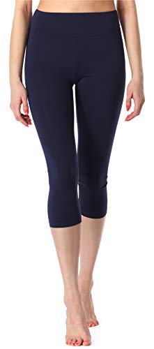 Merry Style Damen Leggings Fitnesshose 3/4 aus Viskose MS10-220 (Navy Blau, M) von Merry Style