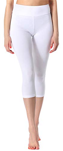 Merry Style Damen Leggings Fitnesshose 3/4 aus Viskose MS10-220 (Weiß, 3XL) von Merry Style