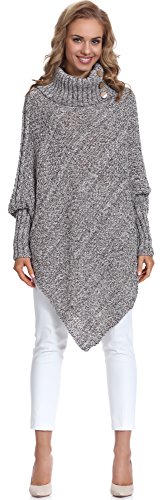 Merry Style Damen Poncho C46l4 (Beige/Melange) von Merry Style