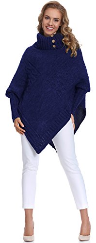 Merry Style Damen Poncho M83N4 (Dunkelblau, One Size) von Merry Style