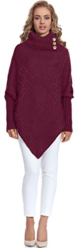 Merry Style Damen Poncho M83N4 (Weinrot, One Size) von Merry Style