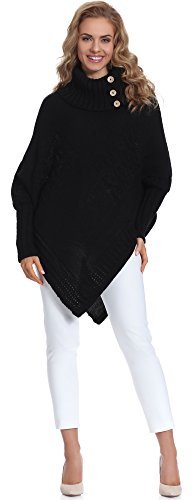 Merry Style Damen Poncho M83N4 (Schwarz) von Merry Style