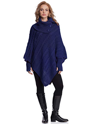 Merry Style Damen Poncho N4293(Dunkelblau, One Size) von Merry Style