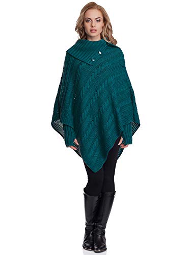 Merry Style Damen Poncho N4293(Dunkelgrün, One Size) von Merry Style