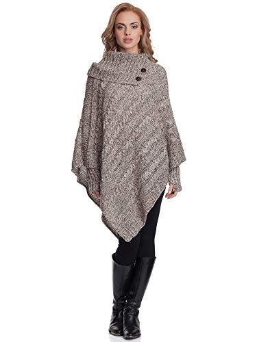 Merry Style Damen Poncho N4293 (Beigemelange) von Merry Style