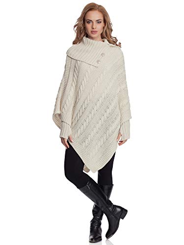 Merry Style Damen Poncho N4293 (Creme) von Merry Style