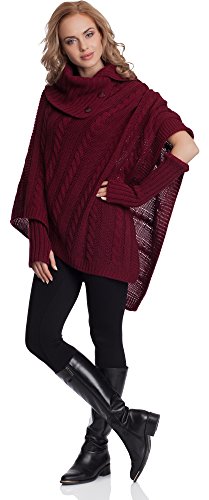 Merry Style Damen Poncho N4293 (Weinrot) von Merry Style