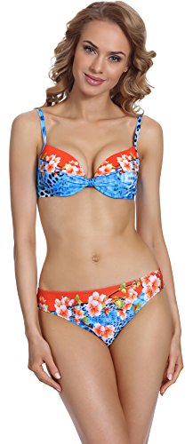 Merry Style Damen Push Up Bikini Set P504-69KW (Muster-3, Cup 75 C/Unterteil 38) von Merry Style