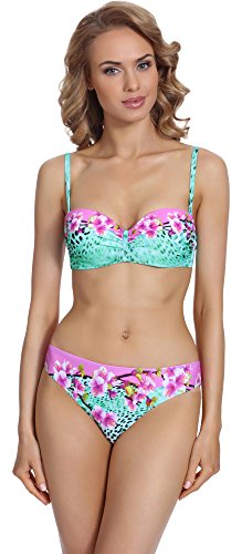 Merry Style Damen Push Up Bikini Set P510-69KW (Muster-2, Cup 70 D/Unterteil 36) von Merry Style