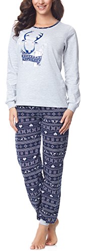 Merry Style Damen Schlafanzug MSTR867v2 (Grau/Navy, 36 (Herstellergröße: S)) von Merry Style