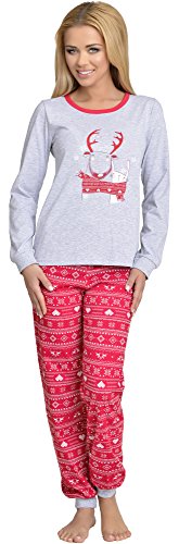 Merry Style Damen Schlafanzug MSTR867v2 (Grau/Rot, 42 (Herstellergröße: XL)) von Merry Style