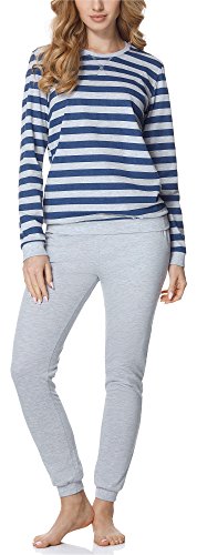 Merry Style Damen Schlafanzug MS10-107 (Melange/Jeans, XXL) von Merry Style