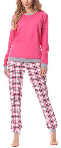 Merry Style Damen Lang Zweiteiliger Schlafanzug aus Baumwolle Pyjama Set Winter MS10-168 (Amaranth Grau, L) von Merry Style