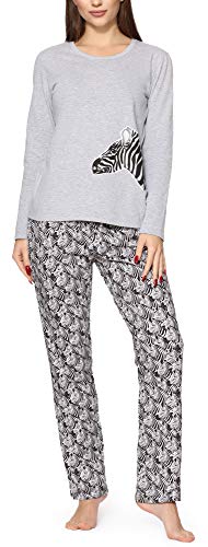 Merry Style Damen Schlafanzug MS10-169 (Melange Zebra, L) von Merry Style