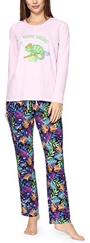 Merry Style Damen Schlafanzug MS10-169 (Rosa Melange Bunt/Blätter, S) von Merry Style