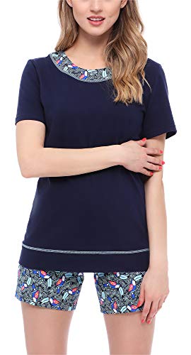 Merry Style Damen Schlafanzug MS10-237 (Marineblau/Tucan, L) von Merry Style