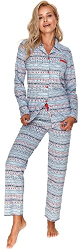 Merry Style Damen Schlafanzug MSTR2001 (Bunte Streifen-1C, L) von Merry Style