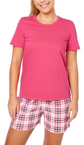 Merry Style Damen Schlafanzug Zweiteiler Pyjama Kurz aus Baumwolle Pyjama Set MS10-177 (Amaranth/Grau, S) von Merry Style