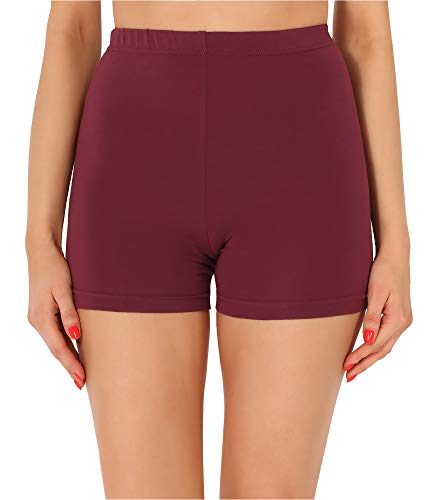 Merry Style Damen Shorts Radlerhose Unterhose Hotpants Kurze Hose Boxershorts aus Baumwolle MS10-358(Weinrot,M) von Merry Style