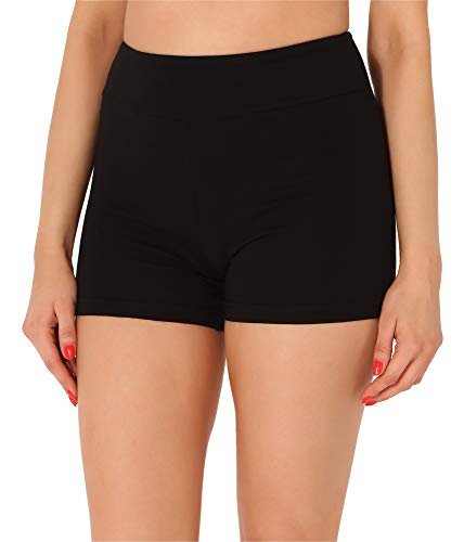 Merry Style Damen Shorts Radlerhose Unterhose Hotpants Kurze Hose Boxershorts aus Baumwolle MS10-359(Schwarz,L) von Merry Style