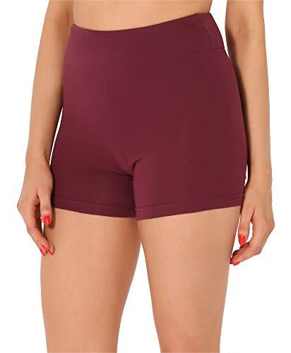 Merry Style Damen Shorts Radlerhose Unterhose Hotpants Kurze Hose Boxershorts aus Baumwolle MS10-359(Weinrot,S) von Merry Style